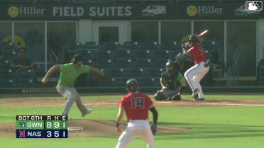 Eddys Leonard singles on a line drive to right fielder Ben Gamel. Tyler Black scores. Brock Wilken to 3rd.