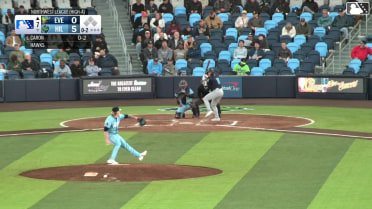 Josh Caron homers (7) on a fly ball to left field.