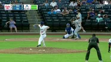 Omar Hernandez doubles (6) on a line drive to left fielder Josue De Paula. Daniel Vazquez scores.