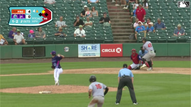 Edwin Amparo singles on a ground ball to right fielder Devin Saltiban. Colin Yeaman scores.