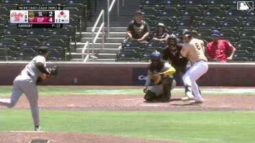 Nick Solak doubles (20) on a ground ball to left fielder Cade Marlowe. Carlos Rodríguez scores.