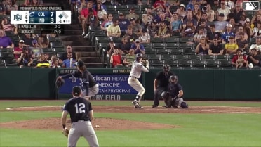 Robert Hassell III singles on a line drive to left fielder Ralphy Velazquez. Jack Brannigan scores.