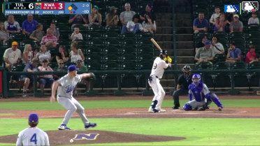 Connor Scott homers (5) on a fly ball to center field. Colton Becker scores.
