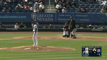 Reno Aces pitcher and first baseman combine for out 