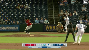 Brandon Drury singles on a ground ball to left fielder Tyler Callihan. Gavin Cross scores.