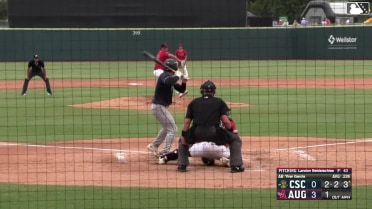 Yirer Garcia grounds out, shortstop Manuel Campos to first baseman Cooper McMurray. Angel Mateo scores.