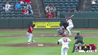 Cade McGee homers (2) on a fly ball to center field. Ryan Campos scores.