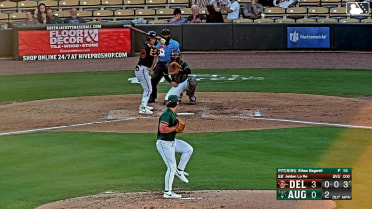 Edwin Amparo doubles (4) on a sharp line drive to left fielder Dallas Macias. Jaiden Lo Re scores.
