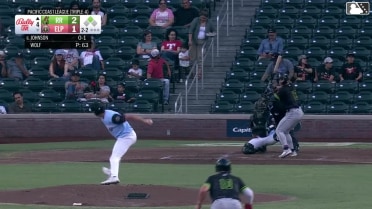 Cooper Johnson singles on a line drive to right fielder Nick Solak. Aaron Zavala scores.