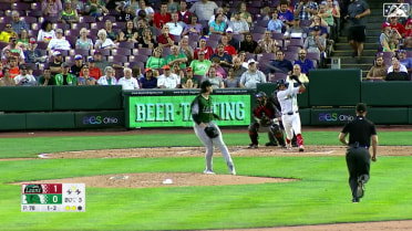 Maddux Bruns strikes out eighth and final batter