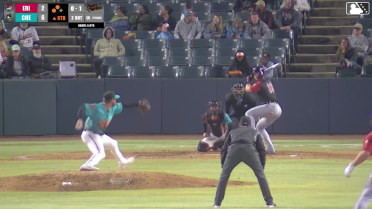 Justice Bigbie doubles (1) on a fly ball to center fielder Tavian Josenberger. Andrew Jenkins scores. Izaac Pacheco scores.