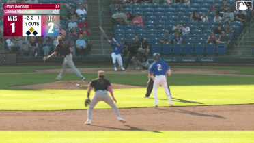 Connor Rasmussen doubles (3) on a line drive to center fielder Braylon Payne. Tyriq Kemp scores.