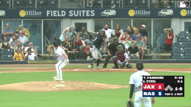 Matthew Etzel homers (10) on a fly ball to center field.