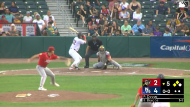 Jorge Burgos doubles (8) on a sharp line drive to left fielder Titus Dumitru. Carter Cunningham scores. Cutter Coffey scores.