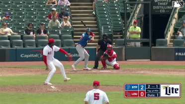 Matt Wallner homers (1) on a fly ball to right center field.
