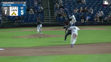 Erick Torres singles on a ground ball to left fielder C.J. Pittaro. Jose Cerice scores. Austin Charles to 3rd. Erick Torres to 2nd.