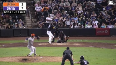 George Wolkow singles on a sharp line drive to right fielder Jhon Diaz. Ely Brown scores. Javier Mogollon to 2nd.