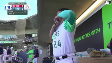 Yassel Soler homers (9) on a fly ball to left field.