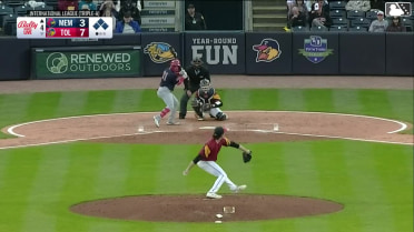 Bryan Torres grounds into a double play, pitcher Jack Little to catcher Tomás Nido to first baseman Jace Jung. Nelson Velázquez out at home. Bryan Torres out at 1st.