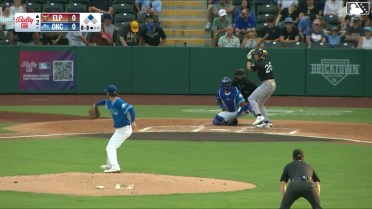 Bryce Johnson singles on a line drive to left fielder Ryan Ward. Blake Hunt scores. Carlos Rodríguez to 2nd.