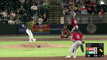 Brett Harris singles on a ground ball to left fielder Fernando Peguero. Braiden Ward scores. Allan Castro to 3rd.