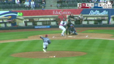 Manuel Pena homers (6) on a fly ball to right field.