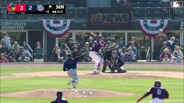 Caleb Ricketts singles on a ground ball to center fielder Max Clark. Pedro León scores.