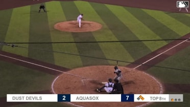 Johan Macias singles on a ground ball to right fielder Carlos Jimenez. Juan Flores scores. Caleb Bartolero to 2nd.