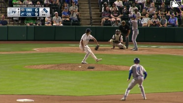Connor Kaiser doubles (1) on a line drive to right fielder George Valera. Drew Waters scores. Abraham Toro to 3rd.