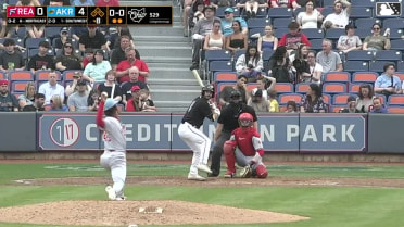 Nick Mitchell homers (1) on a fly ball to right field.