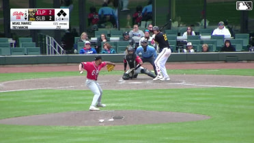 Trey Mancini out on a sacrifice fly to center fielder Carlos Rodríguez. Nick Madrigal scores.