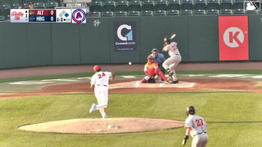 Murf Gray doubles (5) on a sharp line drive to right fielder T.J. White. Titus Dumitru scores.