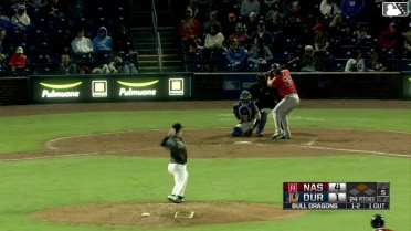 Brock Wilken doubles (10) on a sharp line drive to left fielder Brock Jones. Luis Lara scores.