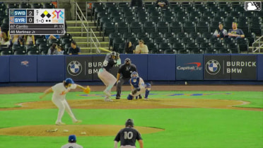 Ernesto Martinez Jr. singles on a ground ball to center fielder Nick Morabito. Seth Brown scores.