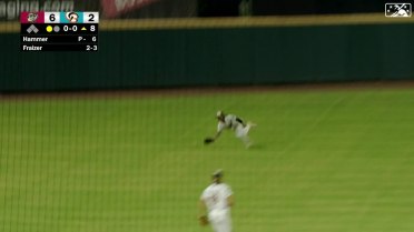 Donta' Williams makes a diving catch in center field