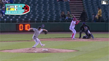 Carter Mathison homers (1) on a line drive to right field.