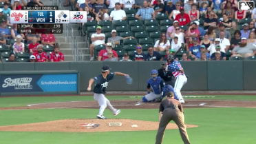 Kyle DeBarge homers (9) on a fly ball to left field. Garrett Spain scores.