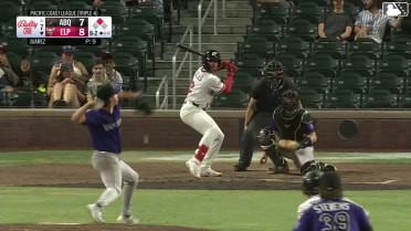 Ethan Salas doubles (2) on a sharp line drive to right fielder Jordan Beck. Carlos Rodríguez scores.