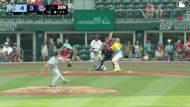 Dylan Moore homers (5) on a fly ball to right field.