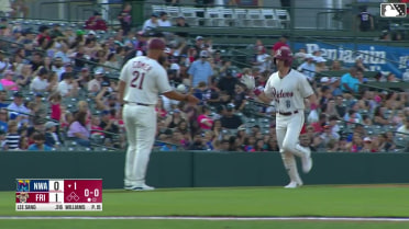Dylan Dreiling homers (5) on a fly ball to left field.