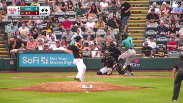 Anderson De Los Santos singles on a line drive to center fielder Will Taylor. Griff O'Ferrall scores. Frederick Bencosme to 3rd.