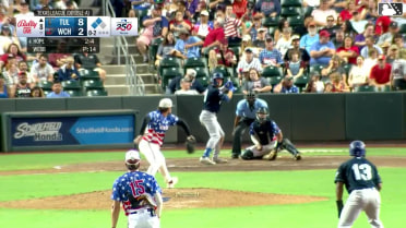 Chris Newell singles on a line drive to center fielder Garrett Spain. Jake Gelof scores. Zyhir Hope to 3rd.
