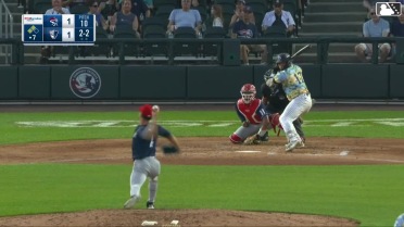 Manuel Palencia out on a sacrifice fly to center fielder Jose Ramos. DJ Gladney scores.