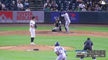 Jaron Elkins doubles (1) on a fly ball to right fielder Ricardo Cova. Easton Shelton scores. Anson Aroz to 3rd.