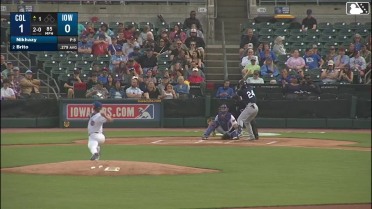 Juan Brito homers (3) on a fly ball to left center field.