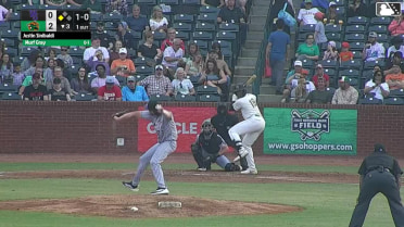 Murf Gray singles on a sharp ground ball to left fielder Ely Brown. Yordany De Los Santos scores.