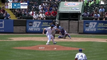 Luis Castillo doubles (15) on a sharp line drive to center fielder Kane Kepley. Tayden Hall scores.