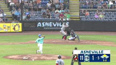 Dixon Williams doubles (18) on a line drive to right fielder Anthony Huezo. Alex Lodise scores.