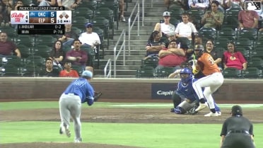 Miguel Andujar singles on a sharp line drive to center fielder Zach Ehrhard. Mason McCoy scores. Bryce Johnson to 2nd.