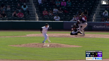 A.J. Vukovich triples (1) on a line drive to center fielder Cole Carrigg. LuJames Groover scores.